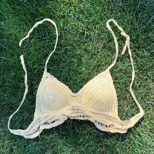 Tied Backless Crochet Bikini Top